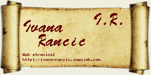 Ivana Rančić vizit kartica